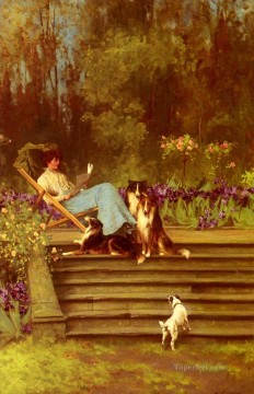 Among Friends animal Arthur Wardle dog Oil Paintings